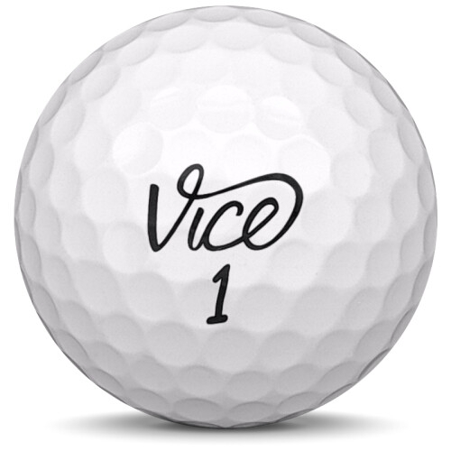 Golfboll av modellen Vice Pro i 2019 års version med vit färg framifrån
