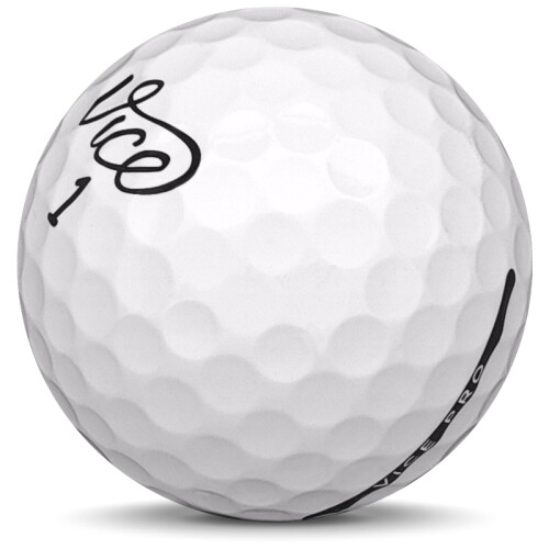 Golfboll av modellen Vice Pro i 2019 års version med vit färg sned bild