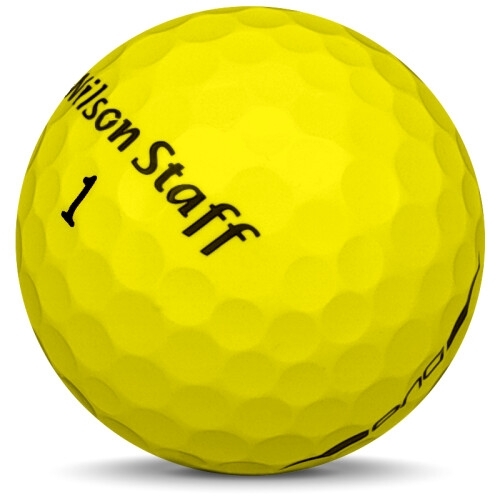 Golfboll av modellen Wilson Staff Duo i gul färg sned bild