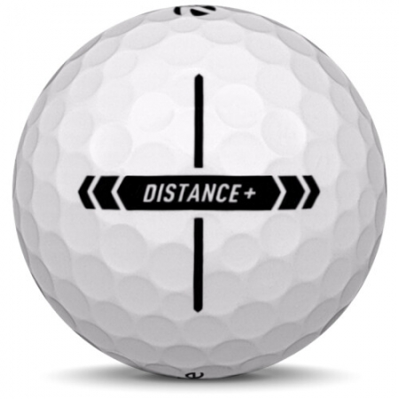 De golfbal TaylorMade Distance+ in jaarmodel 2025.