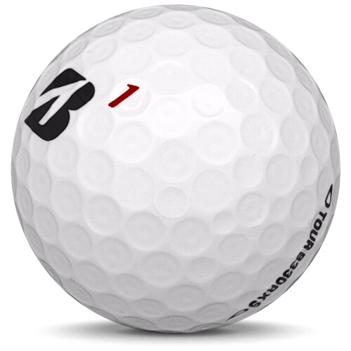 Golfboll av modellen Bridgestone B330-RXS i vit färg sned bild