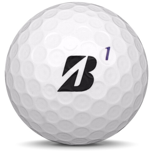 Golfboll av modellen Bridgestone B330-S i vit färg framifrån