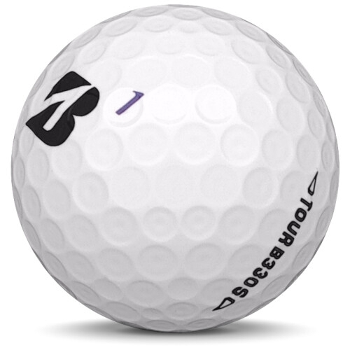 Golfboll av modellen Bridgestone B330-S i vit färg sned bild