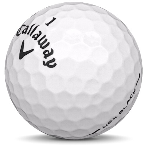 Golfboll av modellen Callaway Hex Black i vit färg sned bild
