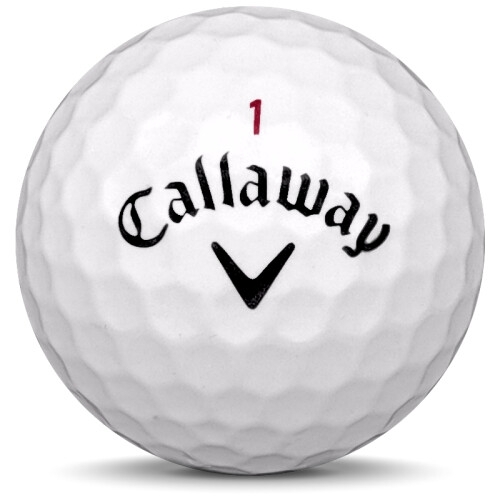 Golfboll av modellen Callaway Solaire i vit färg framifrån