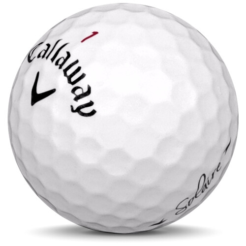 Golfboll av modellen Callaway Solaire i vit färg sned bild