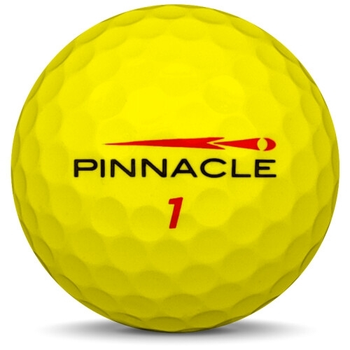 Golfboll av modellen Pinnacle Gold i gul färg framifrån