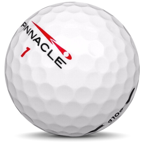 Golfboll av modellen Pinnacle Gold i vit färg sned bild